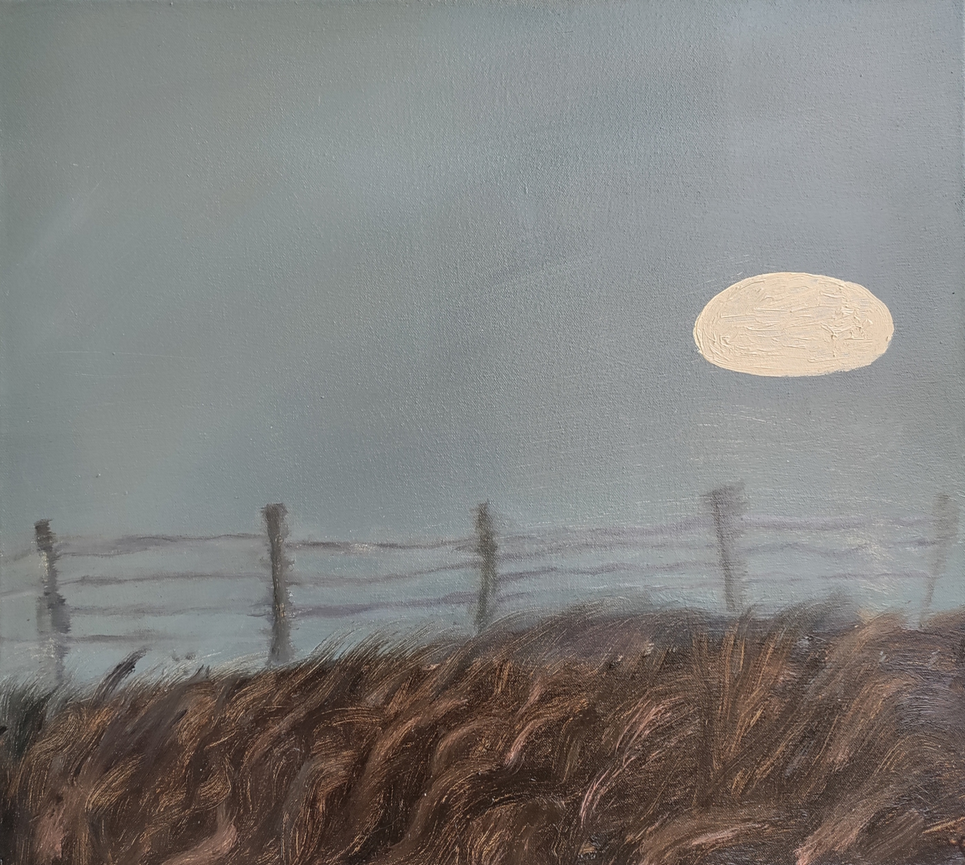 Laidunkauden loppu, 40cm x 50cm, öljy kankaalle, 2025. Kuva: Silja Uuttula