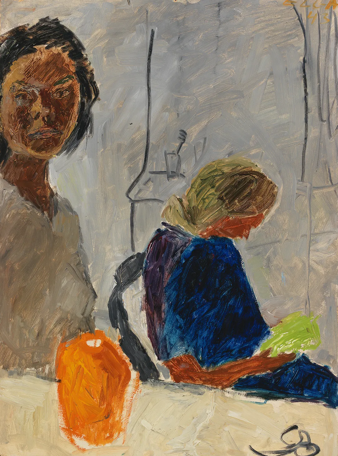 Elga Sesemann: Omakuva keltaisen ruukun kanssa, 1943. Kuva: HAM/Hanna Kukorelli