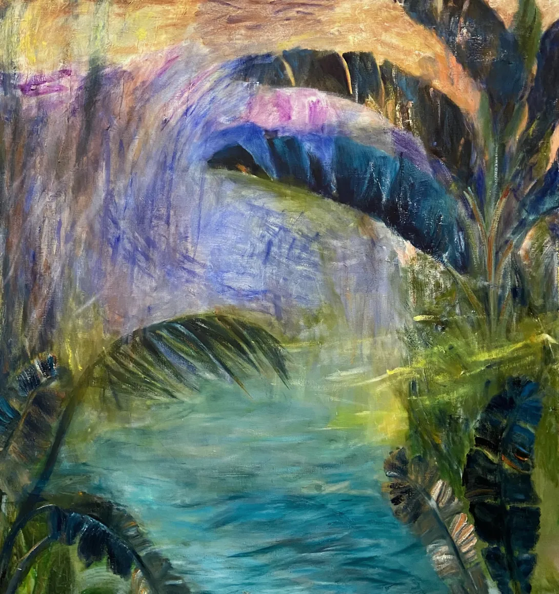 Erik Creutziger, Mielikuvitusmaisema (Imaginary Landscape), oil on canvas, 200 × 190 cm, 2025