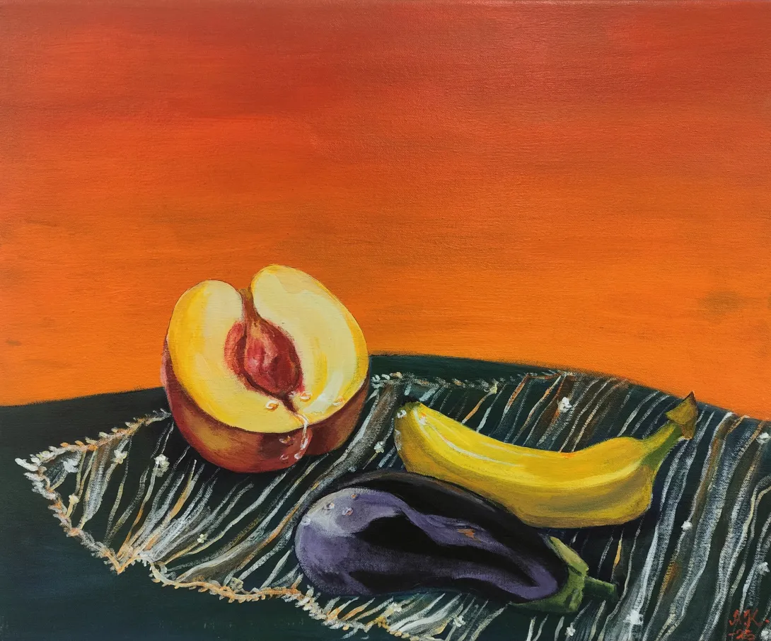 It's Fun to Spend TIme WIth You, 2025, akryyli kankaalle, 41 x 50 cm